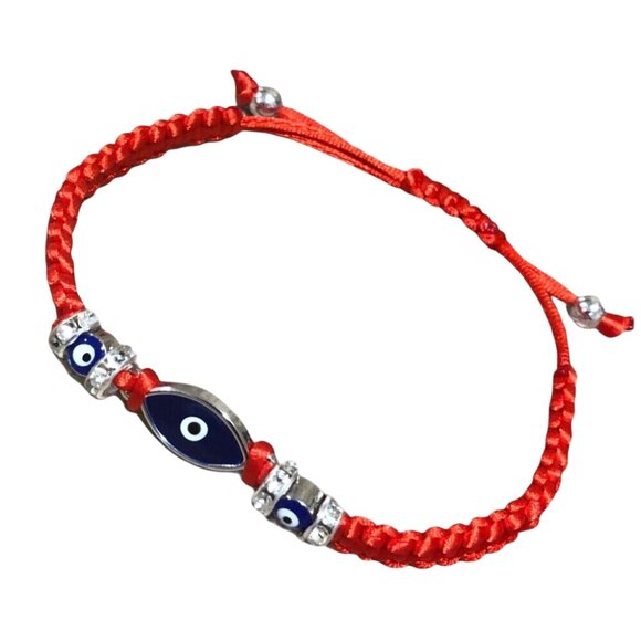 Evil Eye Red String Adjustable Bracelet.Pulsera Ojito Buena Suerte -Protección - Picture 2 of 6